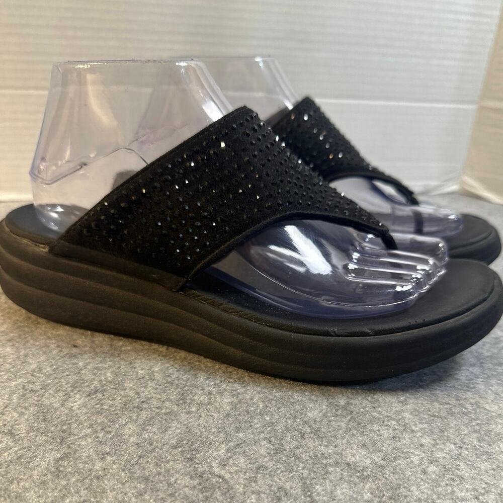 Clark's Drift Jaunt Cloudsteppers Size 9M Rhinestones Wedge Comfort FlipFlop